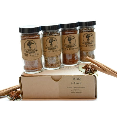 BBQ 4-Pack ~ BBQ Rub and Spices Gift Set of 4 ~ High Plains Spice Company Gift Set~ Gourmet Meat and Veggie Spice Blends & Rubs For Beef, Chicken & All Recipes ~ Spice Blends Handcrafted In (Best Spices For Salmon)