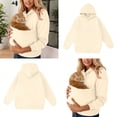 thumbnail image 3 of Women Dog Pouch Hoodie Oversized Kitten Puppy Carrier Hood Fashionable Long Sleeve Oversized Pocket Dog Pocket Hoodie Fall Winter Clothes, 3 of 7