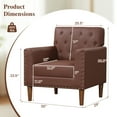 thumbnail image 3 of Gymax 2PCS Mid Century Modern Accent Chair w/Button Tufted Decoration Rivets Home Brown, 3 of 10