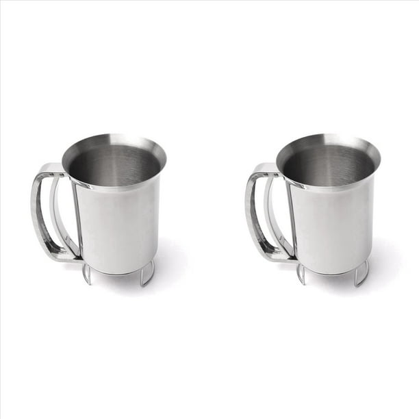 2X Dispensador de Masa de Acero Inoxidable PortáTil para Pasteles, Magdalenas, Dispensadores de Masa, Herramienta de Cocina, Embudo de Pasta de Harina para Hornear