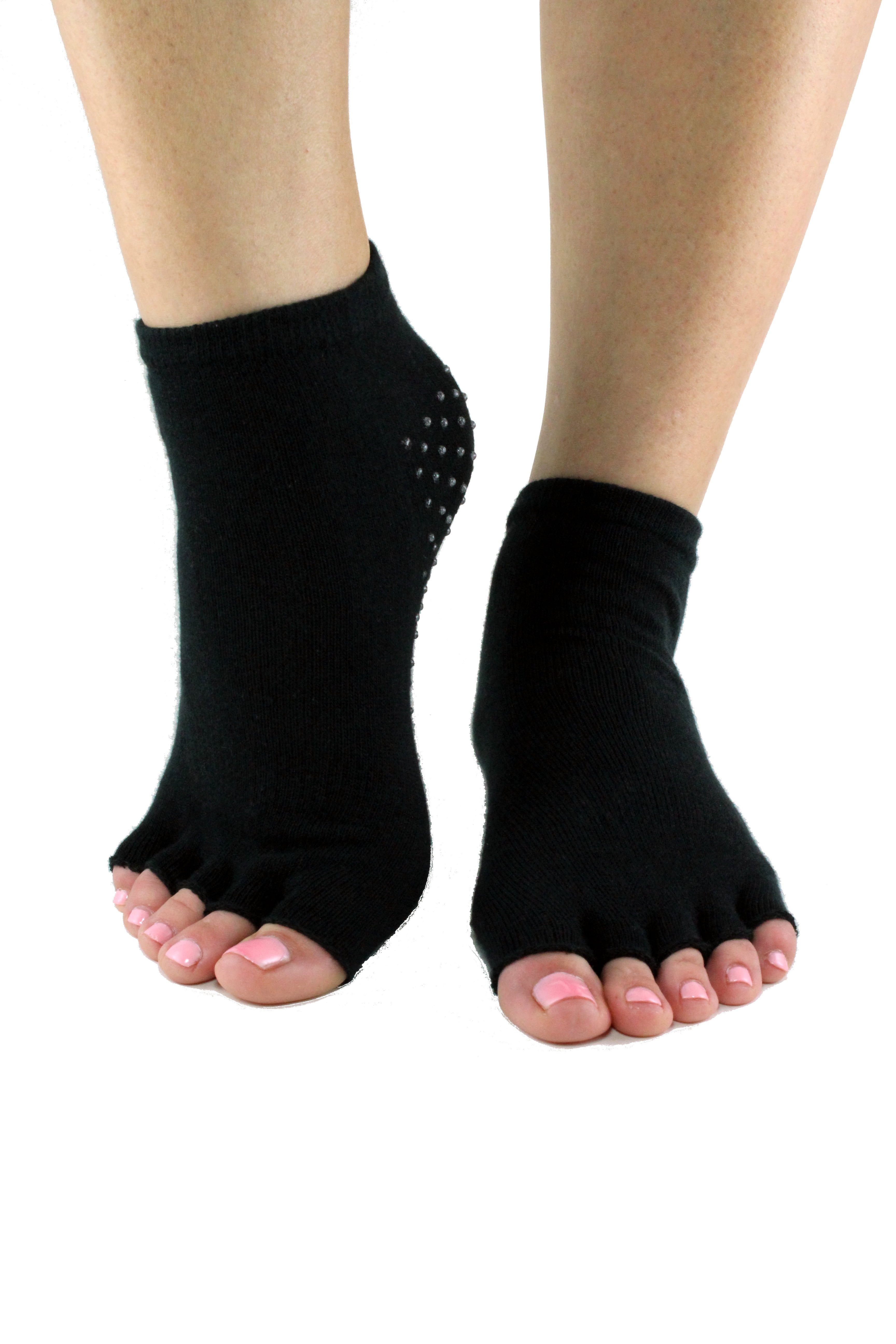 Toezies Basic Black Toeless Grip Socks (M/L)