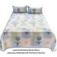 thumbnail image 3 of Xihbxyly Juego de Cama de Seda de Hielo, Sábanas Suaves y Transpirables, Lujosas Fundas de Almohada de Seda, Cómodo Descanso Nocturno, Lavable a Máquina, Color Azul, Juego de 3 Piezas, Tamaño 230 X 2, 3 of 6