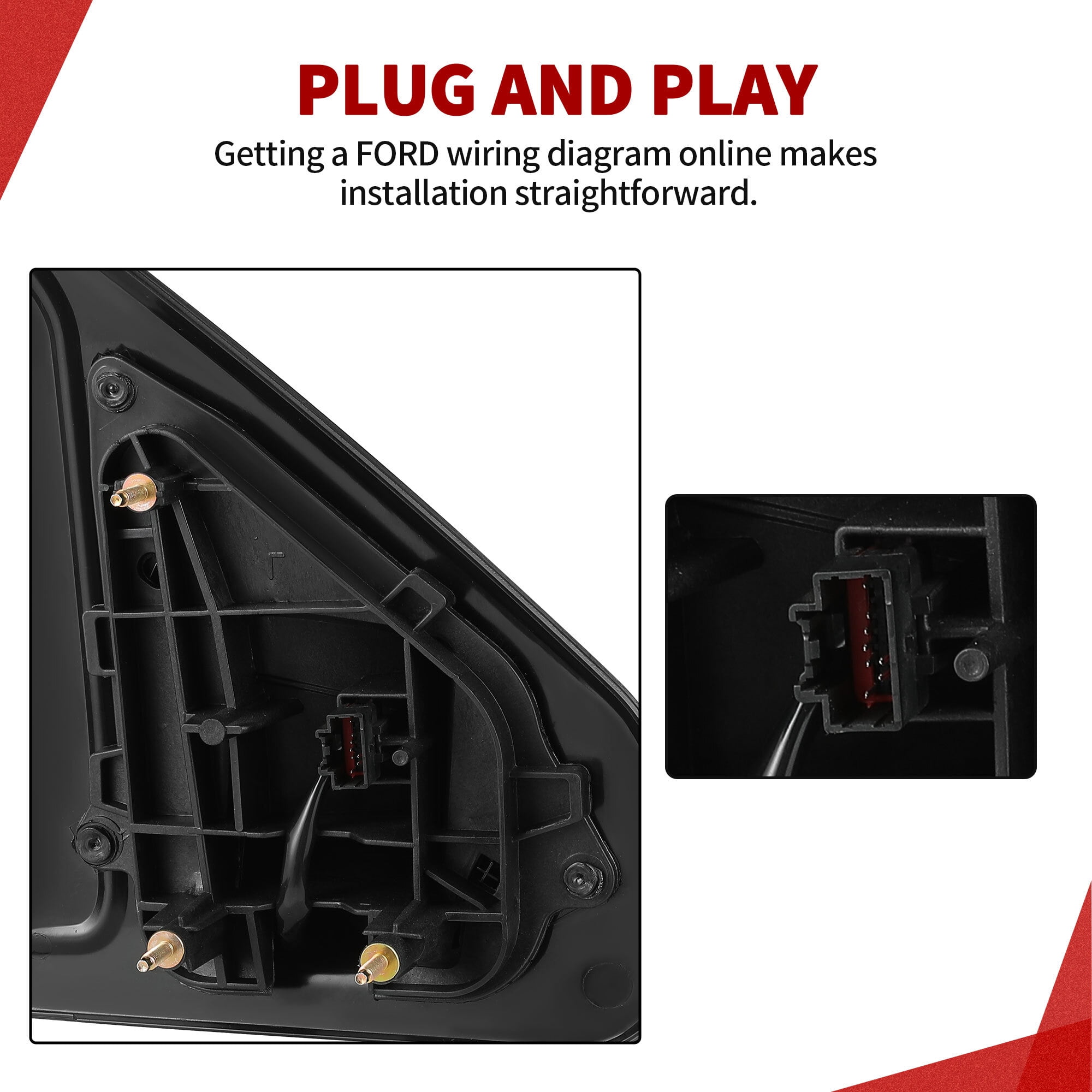 LEDKINGDOMUS FTowing Mirrors Set For Ford F150 2007 2008 2009 2010 2011 2012 2013 2014 Power Heated Driver Passenger Side Replacement Turn Signal Puddle Light Chrome