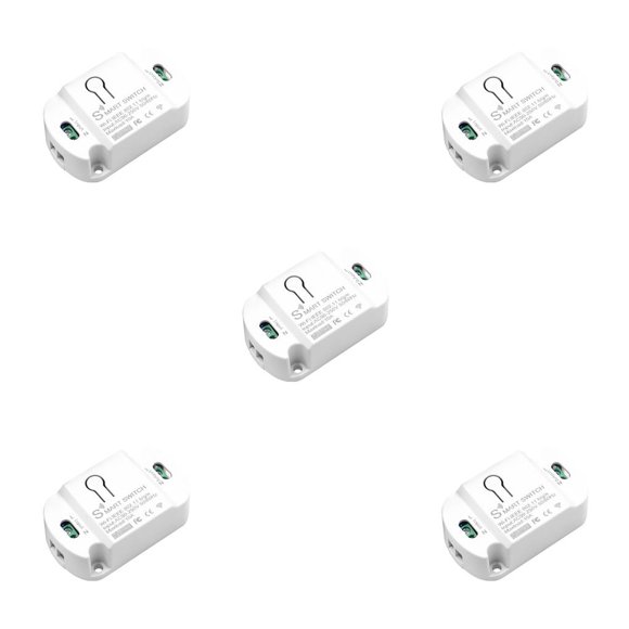 Langgg Nouveau Commutateur Wifi 10A pour Tuya Smart life App Minuterie Maison Intelligente Contrôle Vocal Fonctionne avec Google Home 5Ensemble