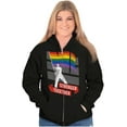 thumbnail image 4 of Stronger Together Gay Pride Flag Unisex Fleece Graphic Zip Up Hoodie Brisco Brands 3X, 4 of 5