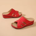 thumbnail image 4 of Wavsuf Wedge Sandals for Women Casual Summer Red Sandals Shoes Size 6, 4 of 5
