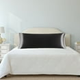 thumbnail image 3 of PiccoCasa 1Pc Soft Silky Satin Long Pillowcases for Bedding 20"x54" Black, 3 of 8
