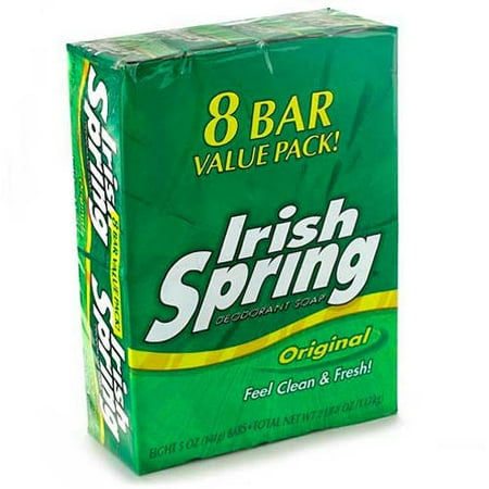 Colgate Palmolive Irish Spring Deodorant Soap Bars, 8 ea