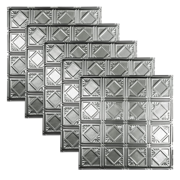 Great Lakes Tin Dalles de Plafond à Clous Non Finies 2 Pieds x 2 Pieds (Lot de 5)