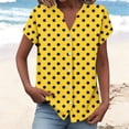 thumbnail image 4 of Ounisa Women's Loose V Neck Button Placket Drop Shoulder Sleeve Allover Print Casual Breathable Blouse, 4 of 5