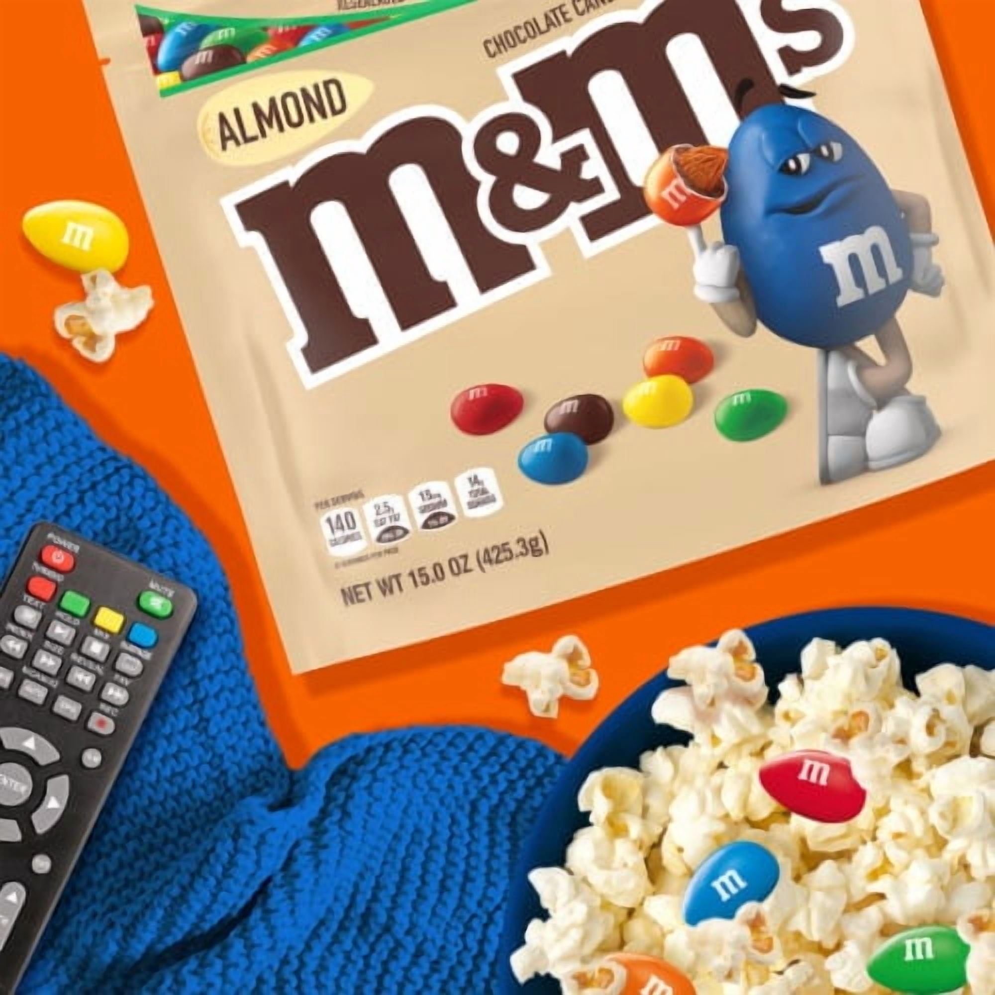 M&M'S Almond Milk Chocolate Candy Family Size Resealable Bulk Candy Bag