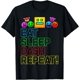 thumbnail image 1 of Mens Eat Sleep Dash Repeat Camiseta Video Game Geometry Video Gamer Lover T-Camiseta, 1 of 7