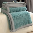 thumbnail image 4 of PRETXORVE Solid-Color Soft Carved Floral Designs Multi-Functional Flannel Coverlet, 4 of 6