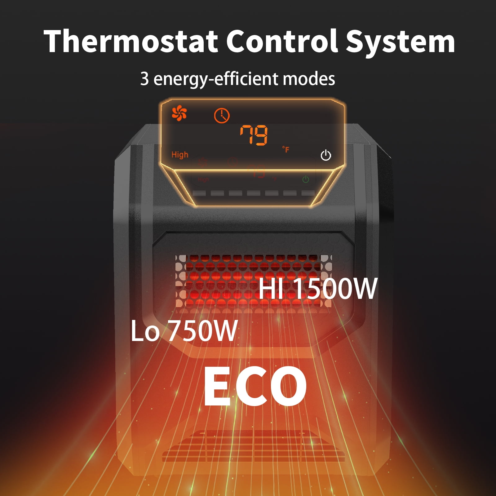 uhomepro Electric Heaters, Safe Infrared Quartz Electric Heater ...