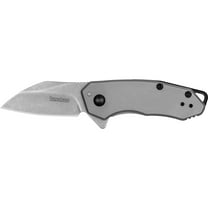Kershaw Rate Assisted Opening Pocket Knife 1.85" Wharncliffe 8Cr13MoV Stonewashed Blade Stainless Steel Handle Beadblasted