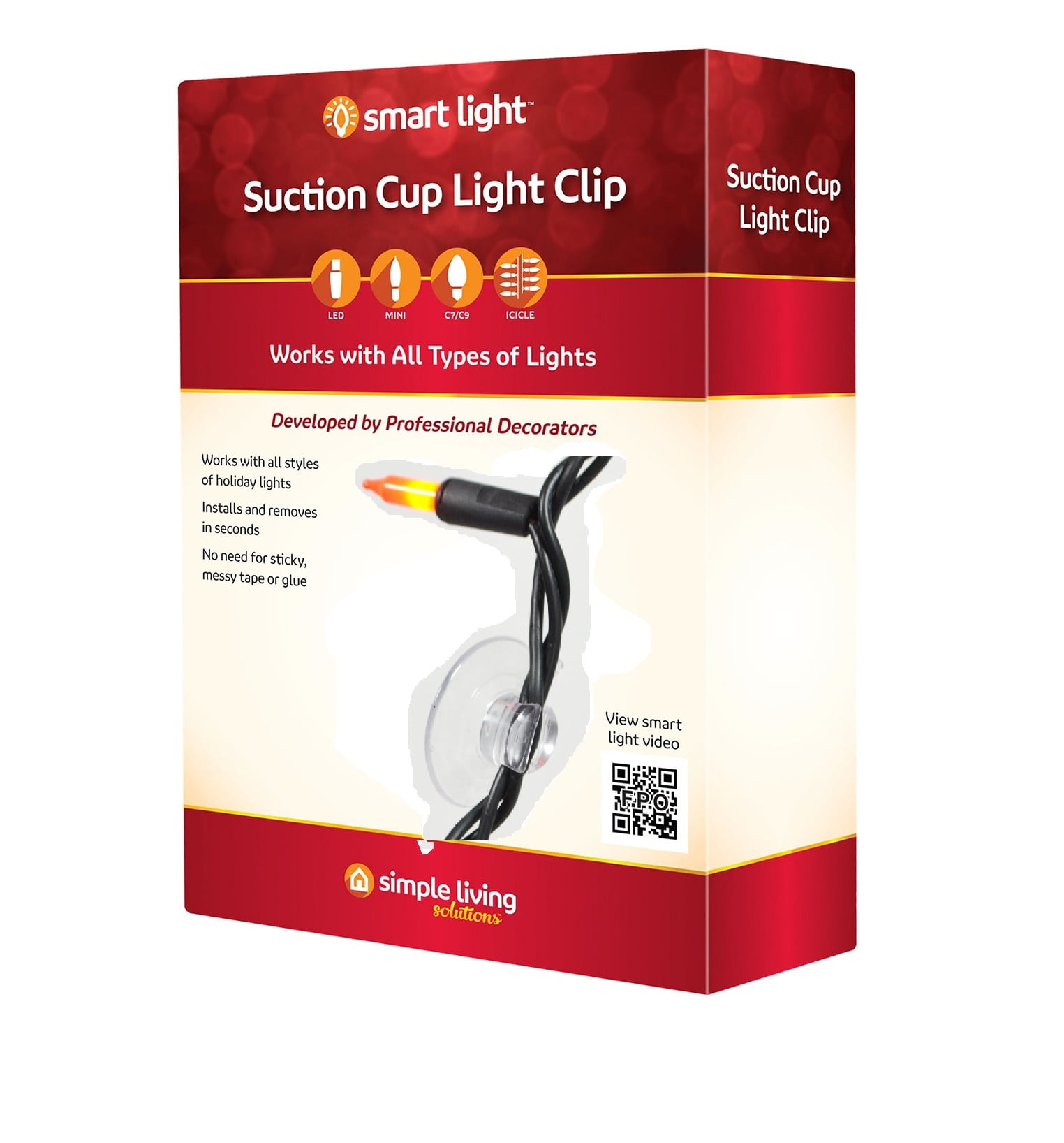 20 Ct Smart Light Christmas Lights Suction Cup Window Clips Smooth