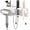 White, variant on Wall Mounted Hair Tool Organizer Metal Hair Dryer Holder with Drill Free and Screw Installation Styling Tool Storage Rack for Curling Iron Straightener and Accessory