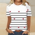 thumbnail image 2 of Camisetas Casuales de Manga Corta con Cuello de Tripulación Impresa de San Valentín Tee Gráfica Ligera Top 95% Poliéster 5% Elastano para el Uso Diario, Camiseta de Moda Cómoda, 2 of 8