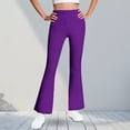 thumbnail image 2 of Honhmin Girls Flare Pants, Fleece-lined Outdoor Casual Elastic Waist Fall Pants Purple Size 9-10 T, 2 of 7