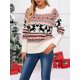 thumbnail image 1 of Suéteres navideños cómodos para mujer, jersey informal con estampado de alce, manga larga y cálido, prendas de punto básicas para la calle de otoño, 1 of 1