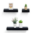 thumbnail image 4 of Floating Wall Shelves Wood,Floating Shelves 31.5 Inches Wall Mounted Wood Shelves For Bathroom Bedroom Living Room Kitchen Hanging Shelf For Books/Storage/Decor With Invisible Rack, 4 of 7