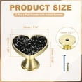 thumbnail image 2 of 2 Pack Drawer Knobs, Zinc Alloy Decorative Heart-Shaped Pull Handles with Screws for Furniture Dresser Wardrobe Cupboard, Crystal Black, 2 of 6