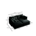thumbnail image 3 of 76.7" Deep Seat Sectional Cloud Sofa Sleeper, 4 Seat Modular Couch Bed with 2 Ottomans & Soft Pillows, Modern Upholstered Loveseat Sofa for Living Room, Apartment, 3 of 9