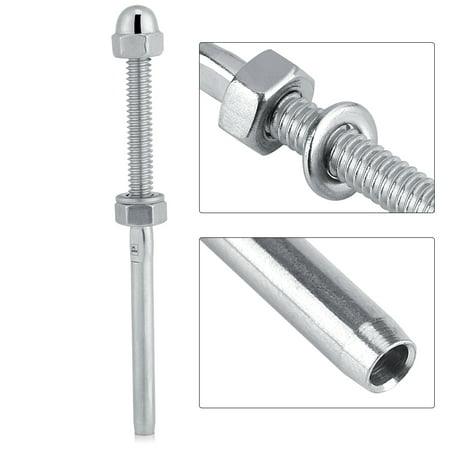 Zerone 10pcs Stainless Steel Threaded Tensioner Stud Ends for 1/8  Cable Railing System , Threaded Stud End, Stainless Steel Cable