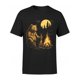 thumbnail image 1 of Camiseta gráfica para hombre, 100 % algodón, 180 g, con un divertido oso grizzly bebiendo cerveza junto a una fogata. Manga corta negra, informal, ideal para senderismo, acampada y aventuras al aire l, 1 of 6