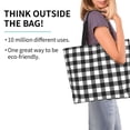 thumbnail image 2 of Disketp Black White Plaid Bolsa Tote Estampada para Mujer, Bolso de Hombro y de Mano para Compras y Viajes, 2 of 8