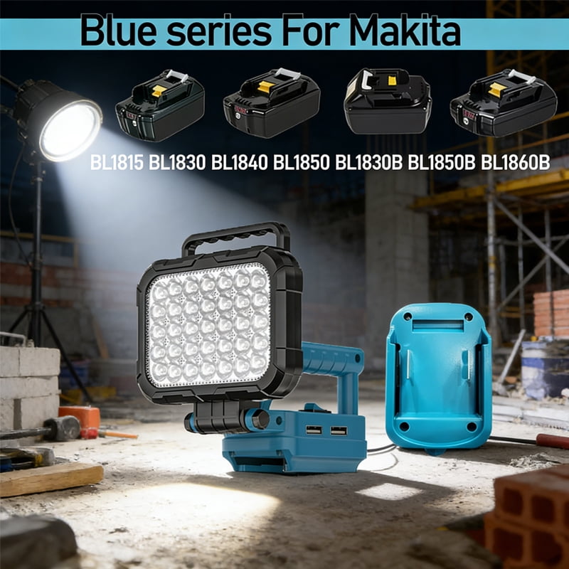 3" Power Tool Parts For De*walt 20V Battery LED Work Lights Outdoor Lamp Hand Lantern Spotlight USB Charger