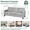 thumbnail image 2 of LAZZO 72" W 3 Seater Couch Sofa with USB Ports (Light Grey), 2 of 7