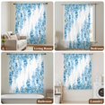 thumbnail image 5 of Teal Blue Wisteria Sheer Curtains 45 Inches Long, Sprinng Summer Pastoral Botanical Light Filering Curtains, Breathable Simi Curtain Privacy Drapes for Kitchen Bathroom Small Window Treatment, 5 of 7