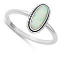 thumbnail image 4 of CHOOSE YOUR COLOR Oxidized White Simulated Opal Promise Ring .925 Sterling Silver Band CZ Female Size 6, 4 of 4
