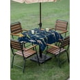 thumbnail image 5 of Square Outdoor Tablecloth with Umbrella Hole Blue Dinosaur Outside Table Cloth Waterproof Patio Table Cover Vintage Letters Farm Animals Zipper Tablecloths for Picnic Party Camping 60x60 Inch, 5 of 8