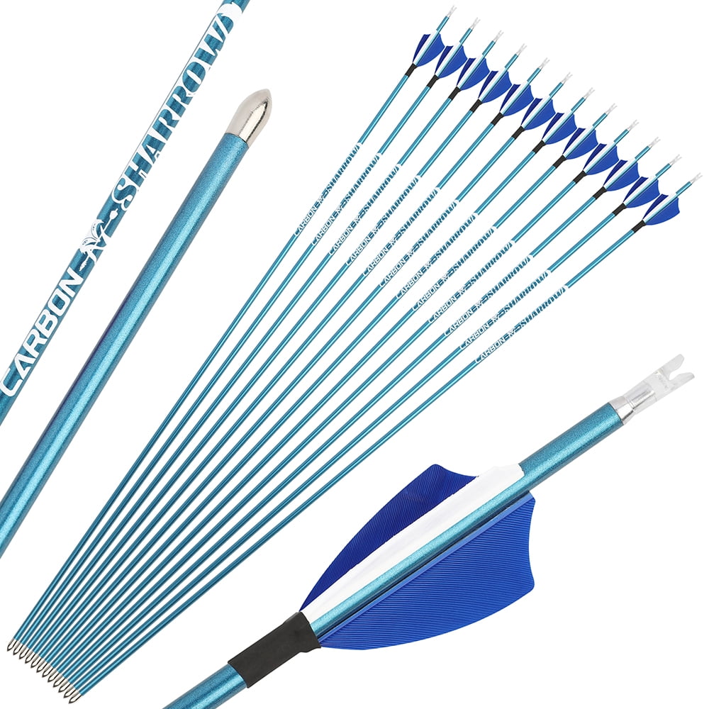 AME 31 inch Pure Carbon Arrows ID4.2mm Feathers SP400-1000 Archery Bow Shooting Hunting
