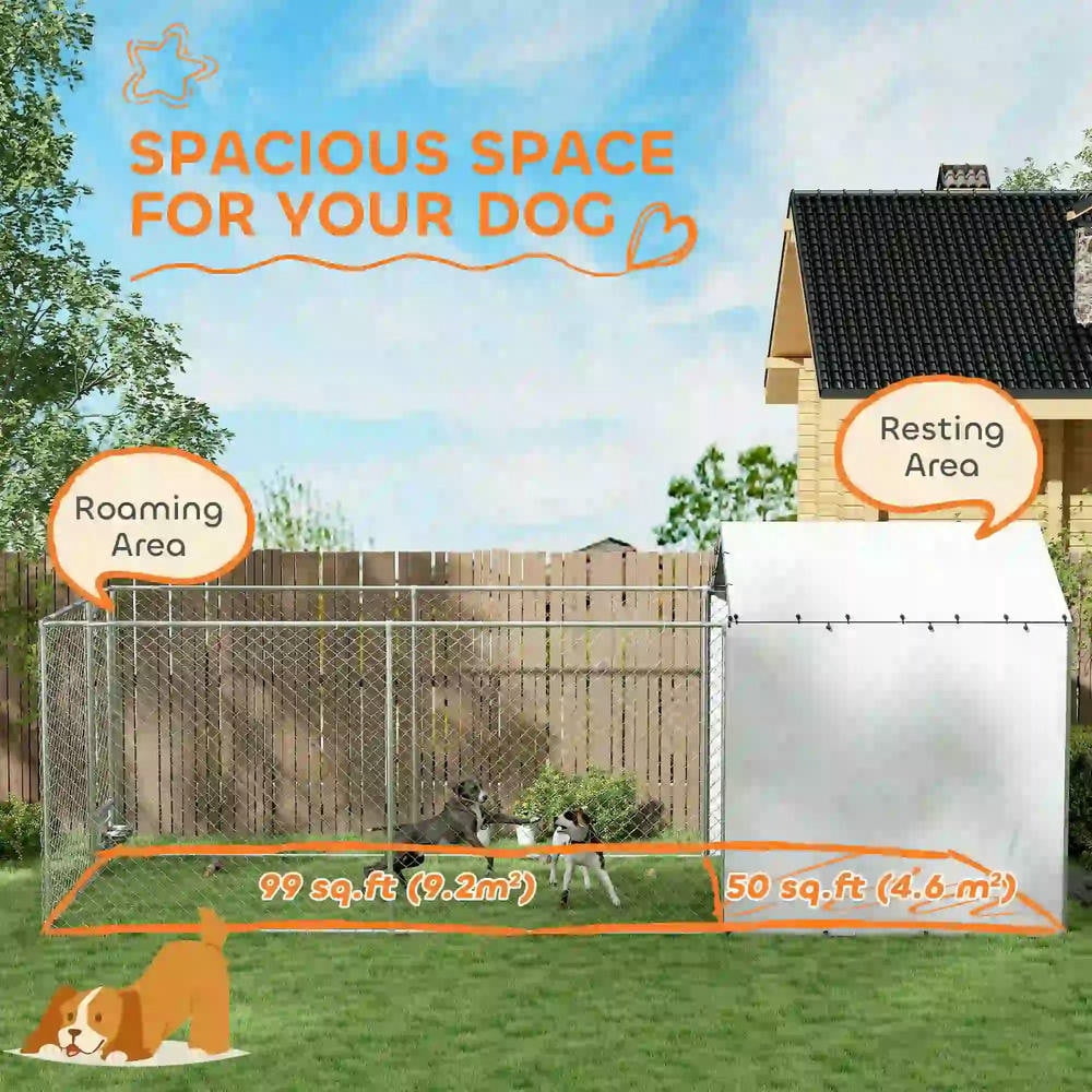 Barara King Dog House,Pet House,Large Outdoor Dog Kennel with Waterproof & UV-Resistant Cover