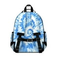 thumbnail image 3 of Blue Tie Dye Pattern Backpack for School,Cute School Bag,Schoolbag with Adjustable Shoulder Straps & Padded Back,15.25"x11.5"x5.25", 3 of 5