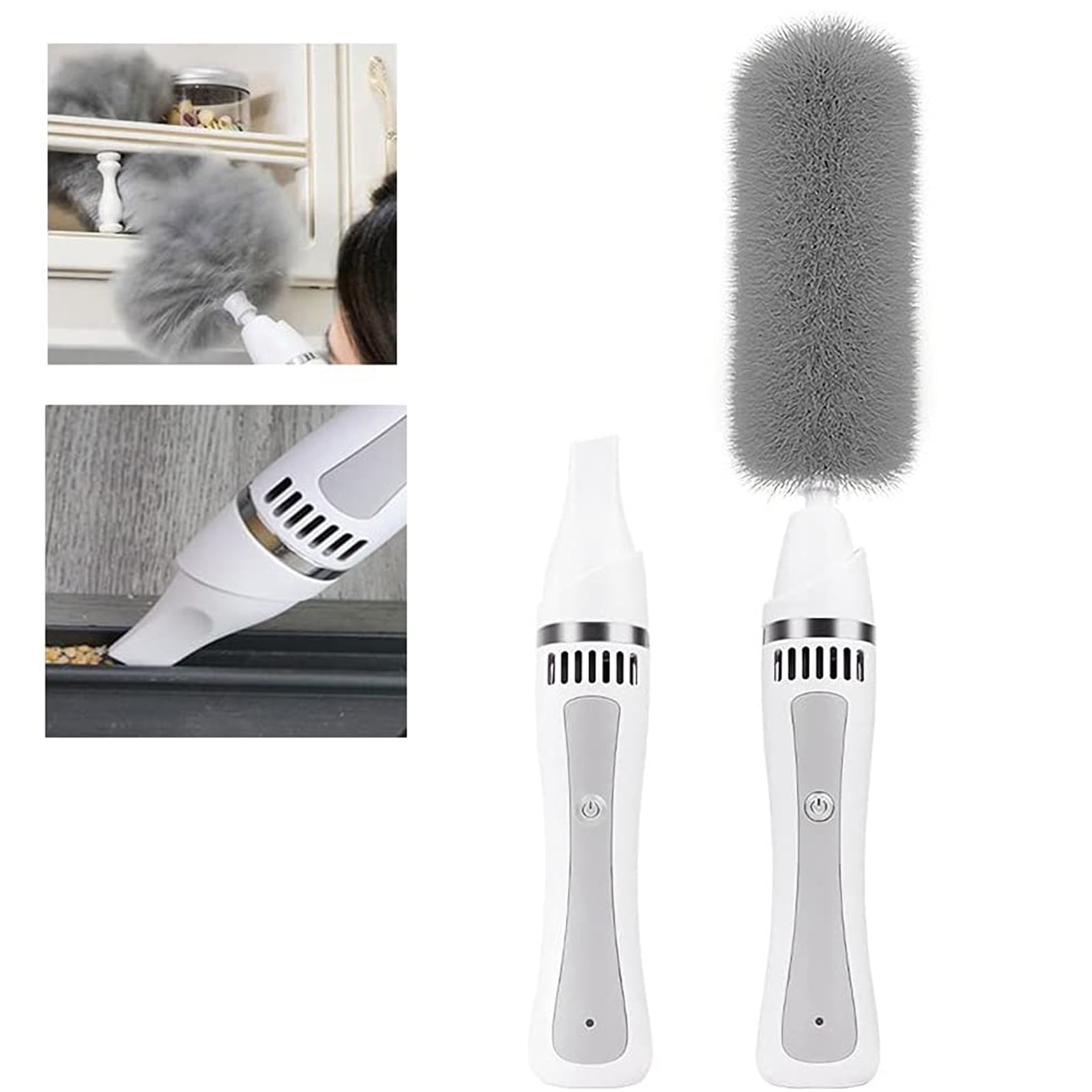 Labymos Electric Cordless Air Duster Cleaning Brush and Vacuum Cleaner, Feather Duster Window Blinds Furniture Cleaning Tool for Car Vehicle Interior Crevices