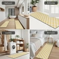 thumbnail image 5 of Yellow and White Checkerboard Pattern Kitchen Rugs Sets Of 3,Kitchen Runner Rugs Non Skid Washable,Decorative Kitchen Floor Mats for Kitchen,Sink,Laundry,17"x30"+ 17"x47" + 17"x59", 5 of 6
