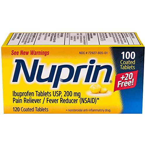 Nuprin Ibuprofen 200mg Yellow 120ct ( PACK OF 3)