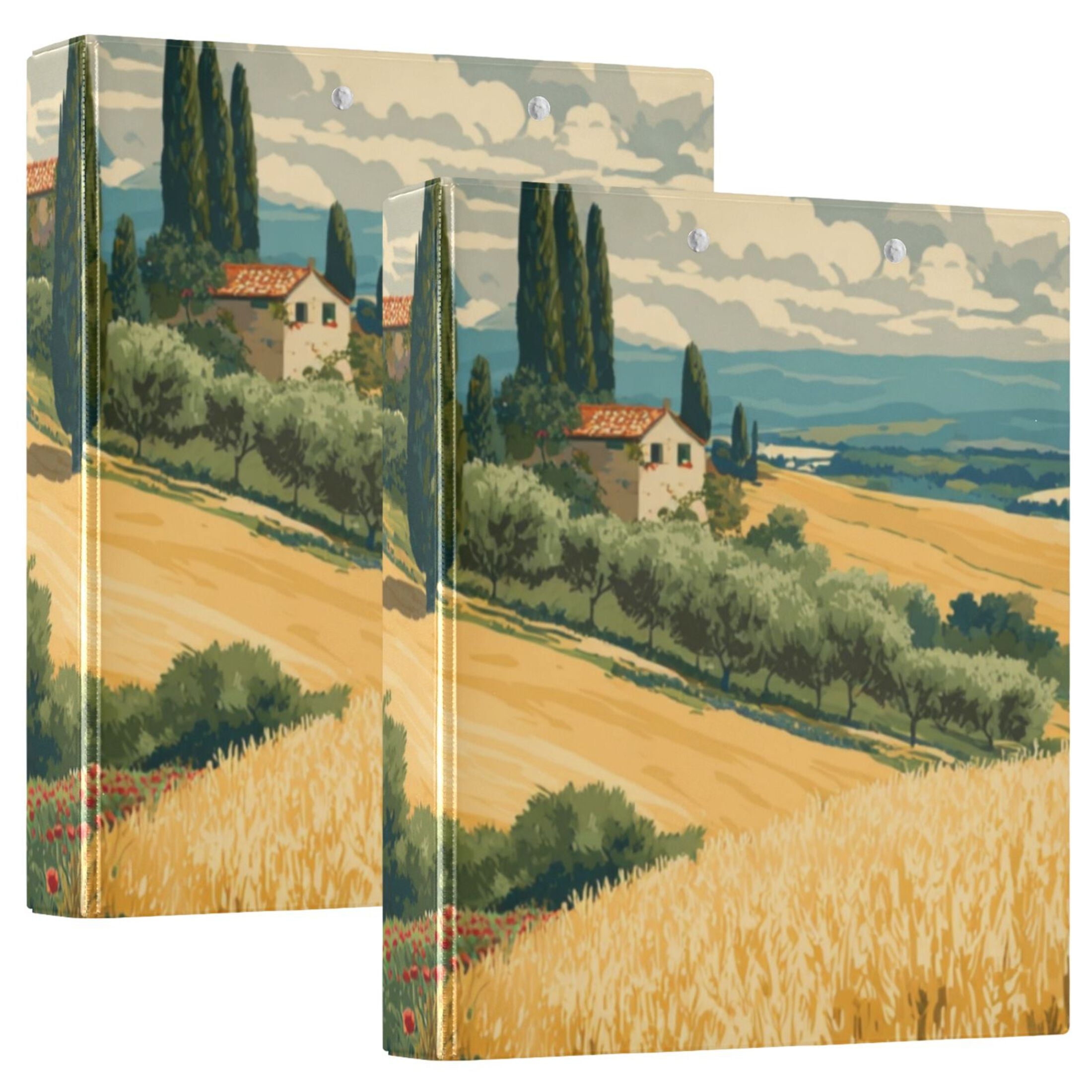 Hard Shell Ring Binder With Clip Holds 200 Sheets Office Home Organization Countryside