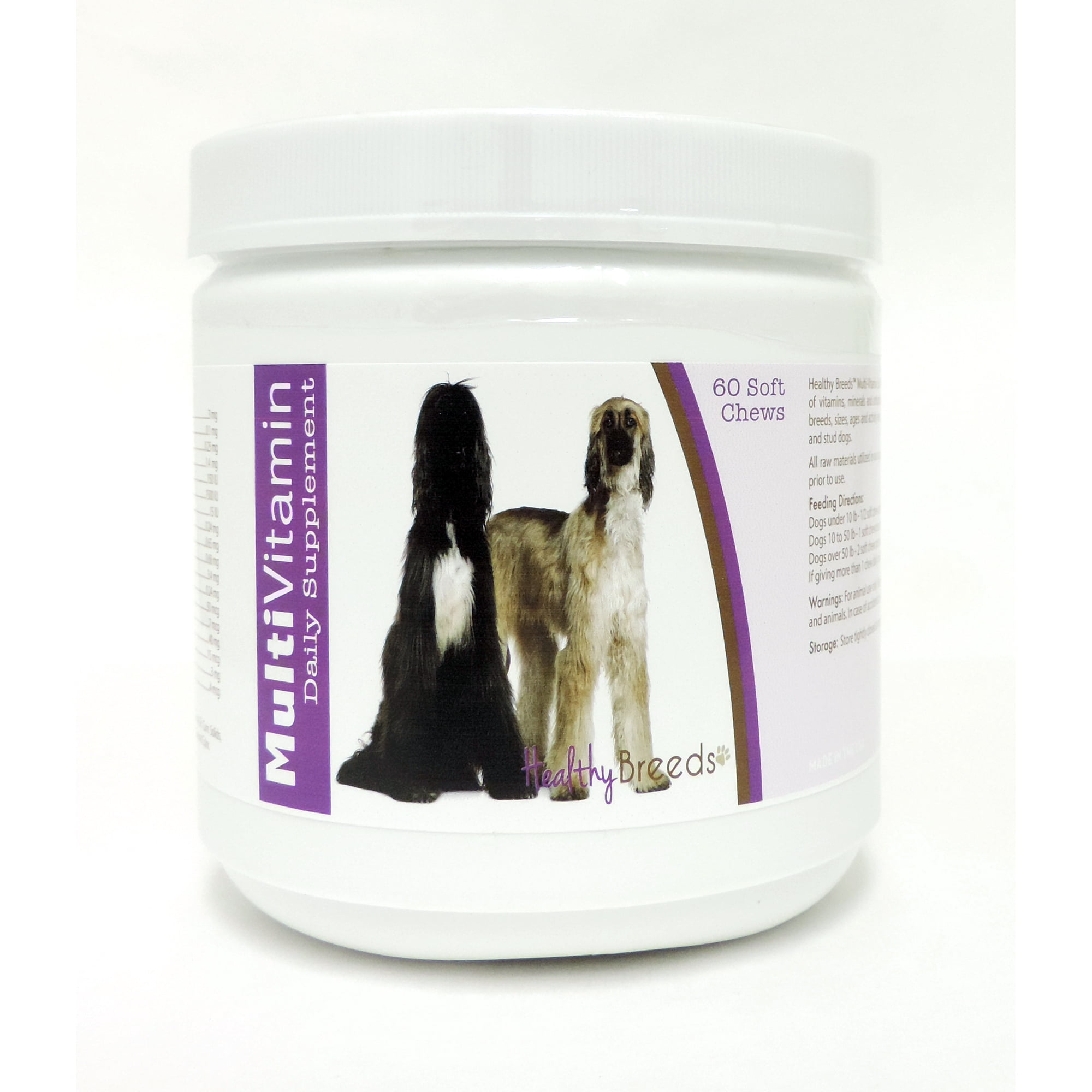 Healthy Breeds Dog Multi-Vitamin Soft Chew for Afghan Hound Daily Vitamin and Mineral Supplement 60 Count