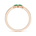 thumbnail image 2 of ANGARA Natural Vintage Inspired Two Stone Emerald Ring with Diamonds in 14K Rose Gold for Women (Size-3mm) | May Birthstone, Birthday, Anniversary, Jewelry Gift for Women | Natural Emerald Ring, 2 of 8