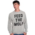 thumbnail image 4 of Feed The Wolf Sarcastic Hangry Gym Long Sleeve TShirt Men Women Brisco Brands M, 4 of 6