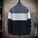thumbnail image 4 of Suéter holgado con cuello redondo y cremallera para hombre, chaqueta de punto informal gruesa con forro polar, otoño e invierno, 4 of 4
