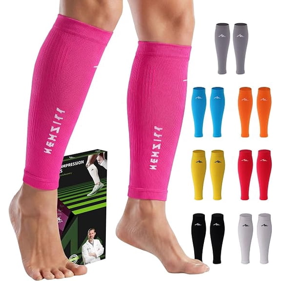 Newzill Compression Calf Sleeves 20-30mmHg for Men & Women, Calf Support for Running, Travel, Pain Relief & Recovery