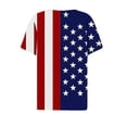 thumbnail image 5 of successthop 4th of July Clothes Women Flags Loose Plus Size V Neck T Shirt Button Festival Shirts Short Sleeve Tops Blue, 5 of 7