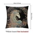 thumbnail image 4 of Acheng  Unicorn Throw Pillow Cushion Cover, Horse Profile Circular Mandala Flower Boho Motif Art, Decorative Square Accent Pillow Case,Set Of 2  18x18in, 4 of 7