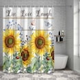 thumbnail image 6 of Bathroom Shower Curtain Yellow Sunflower Butterfly Watercolor Leaves Waterproof Shower Curtains with Hooks, Farm Wood Grain Bath Curtains Bathtub Curtain Home Decor 48x72in, 6 of 9
